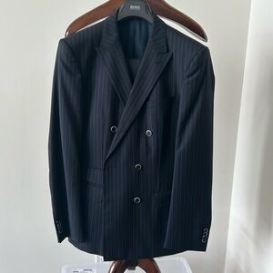 Hugo Boss navy pinstripe double breasted